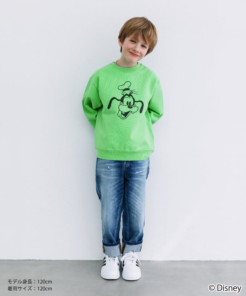 Disney / SWEAT TOP(グーフィー) wcj Disney / KIDS SWEAT TOP(グーフィー)【WCJ-TD-002GRN06】