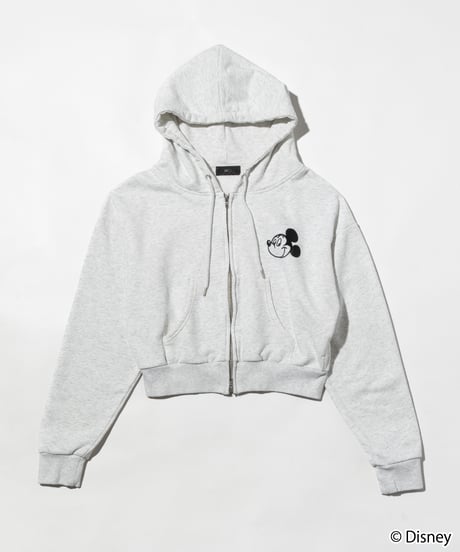 Disney / EMBROIDERY ZIP HOODIE(ミッキー)【WCJ-TD-044GRY01】