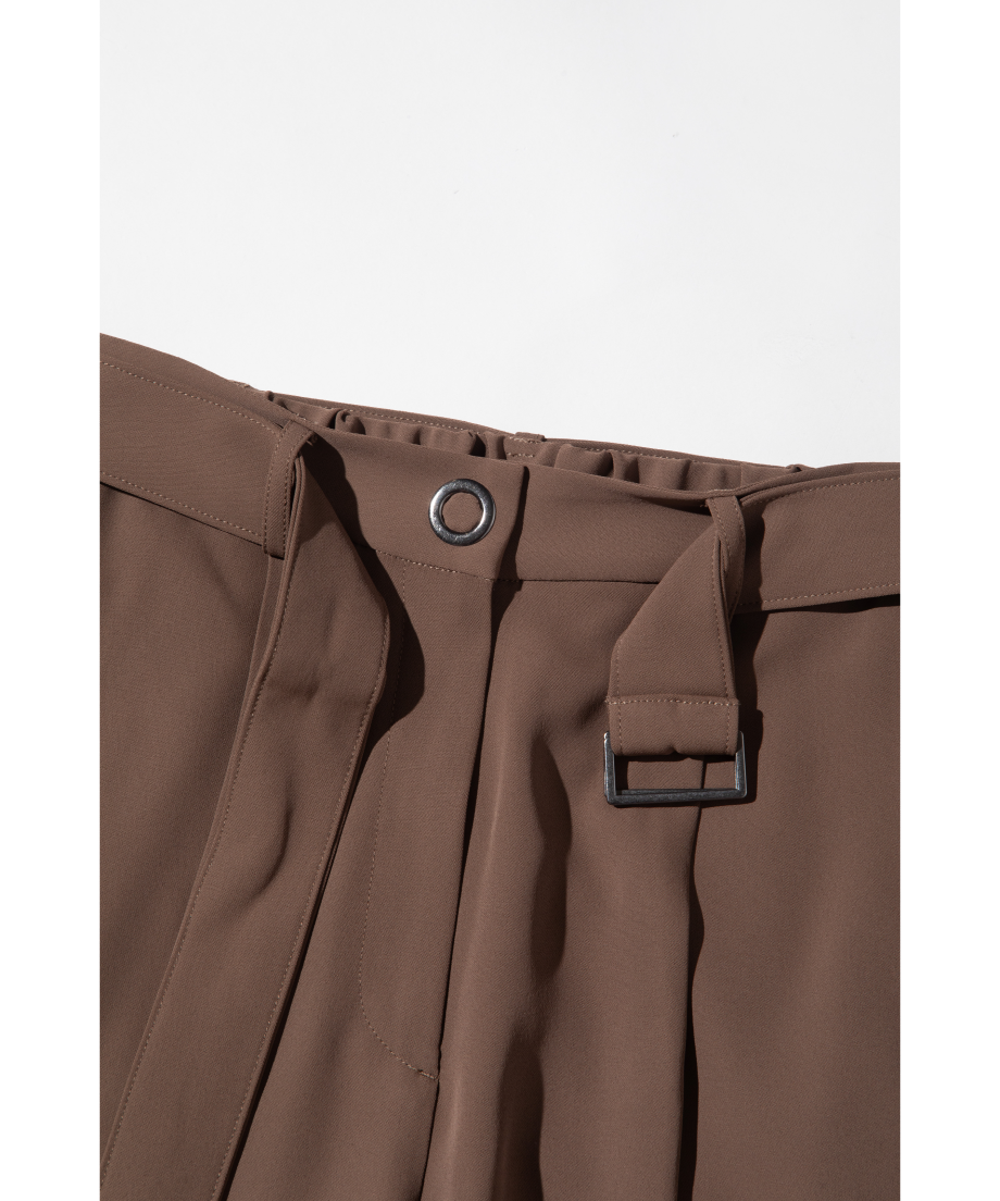 ベルト付きワイドセンタープレスパンツ【WCJ-TA-002BRN】 | WCJ OFFICIA