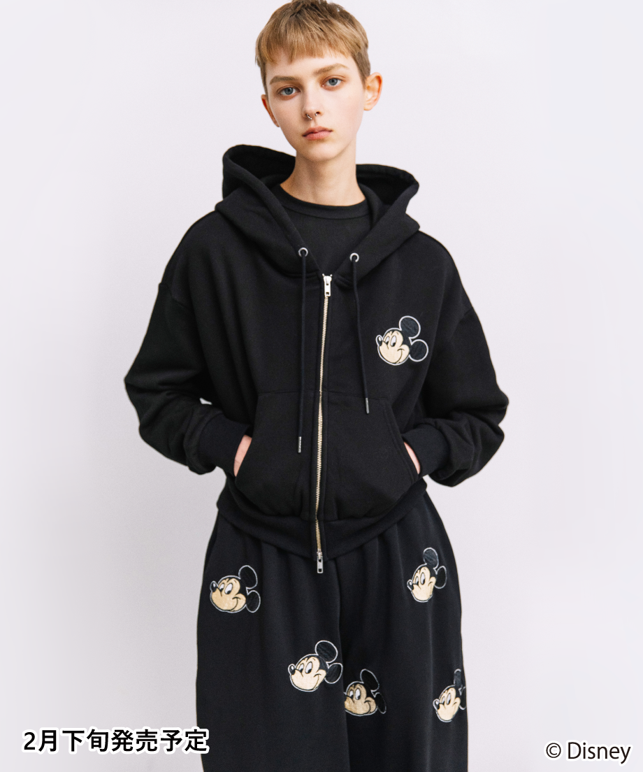 Disney / EMBROIDERY ZIP HOODIE(ミッキー)【WCJ-TD-044