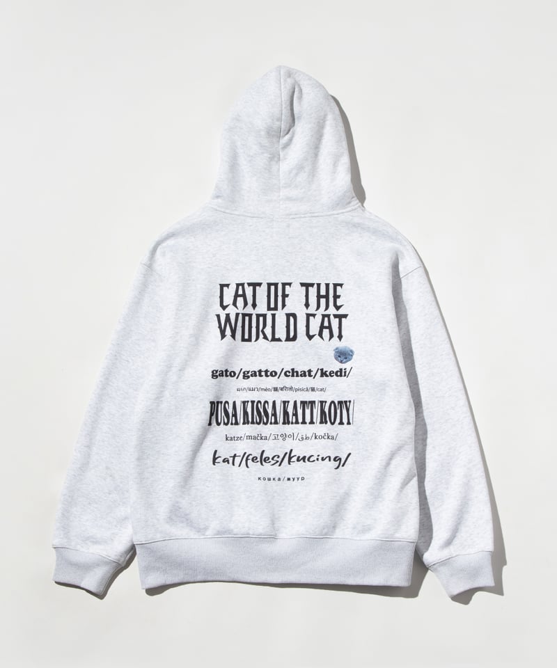 CAT OF THE WORLD ZIP UP HOODIE【WCJ-LK-021GRY】 |