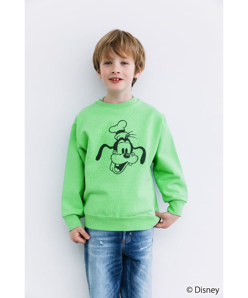 Disney / SWEAT TOP(グーフィー) wcj Disney / KIDS SWEAT TOP(グーフィー)【WCJ-TD-002GRN06】
