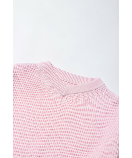 浅VネックニットTOPS【WCJ-MK-032PNK】