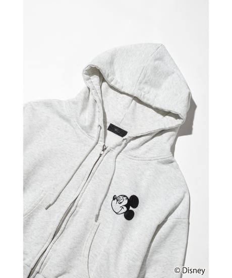 Disney / EMBROIDERY ZIP HOODIE(ミッキー)【WCJ-TD-044GRY01】