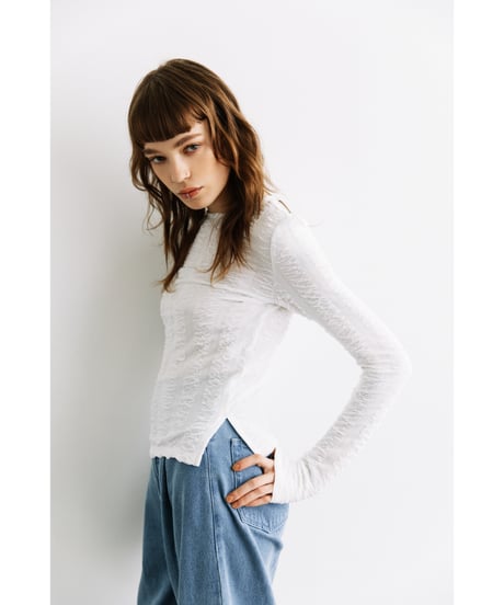 ジャガードTOPS【WCJ-PP-125WHT】