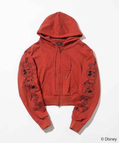 Disney / SWEAT ZIP HOODIE(ミッキー&ミニー)【WCJ-TD-062RED26】