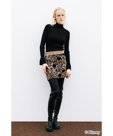 Disney / LEOPARD DESIGN SKIRT【WCJ-MK-027BEG-BLK】