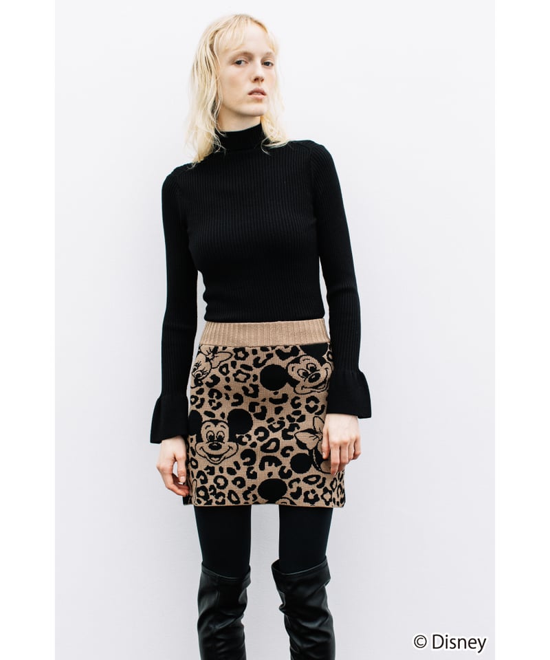 Disney / LEOPARD DESIGN SKIRT【WCJ-MK-027BEG-BLK Disney / LEOPARD DESIGN SKIRT【WCJ-MK-027BEG-BLK