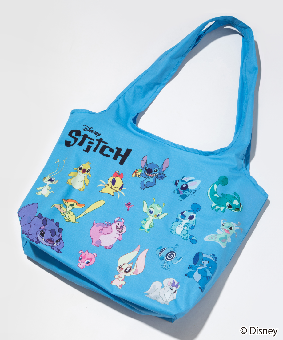 セール中新品未使用S/M エコビッチ 膨張エコバッグ【WCJ-TD-019BL Stitch & Lilo / 撥水】Disney beachstyle Ecobitch サーフィン・ボディボード