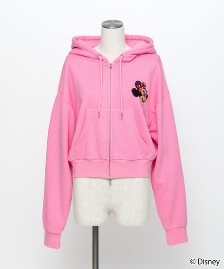 Disney / EMBROIDERY ZIP HOODIE(ミニー)【WCJ-TD-044PNK02】