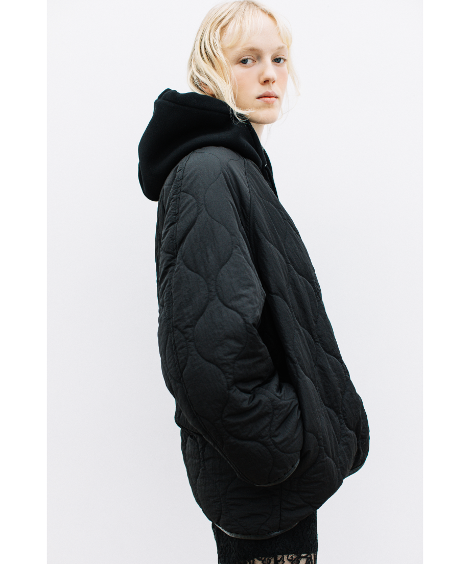 ひょうたんキルトリバーシブルコート【WCJ-JF-064BLK-BLK