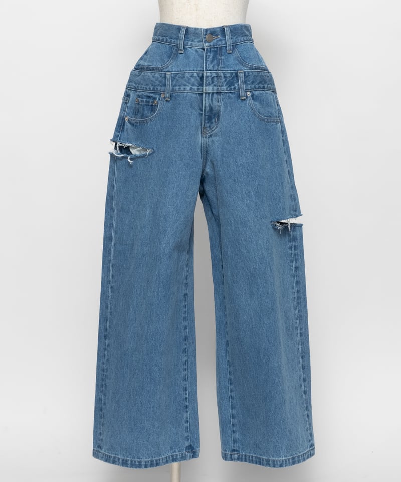 レイヤードデニムパンツ【WCJ-GM-026BLU】 | WCJ OFFICIAL WEB S