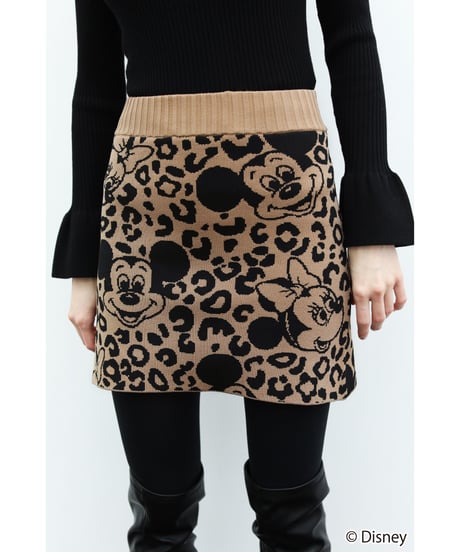 Disney / LEOPARD DESIGN SKIRT【WCJ-MK-027BEG-BLK】