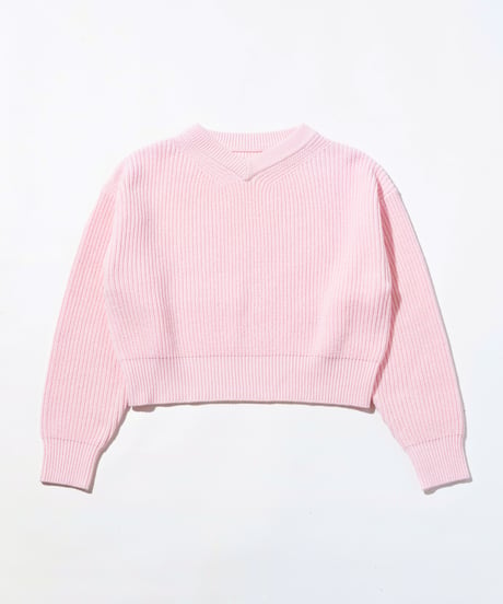 浅VネックニットTOPS【WCJ-MK-032PNK】