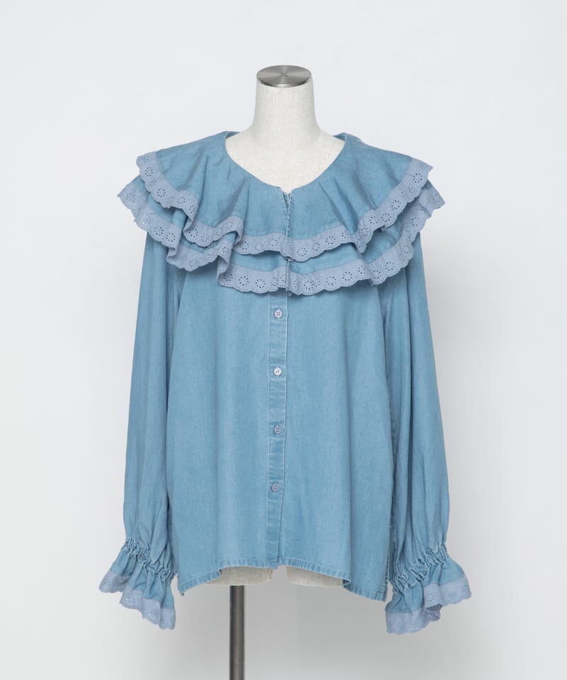 レースブラウス ＋サイズ 〕 Luxury Up レースブラウス