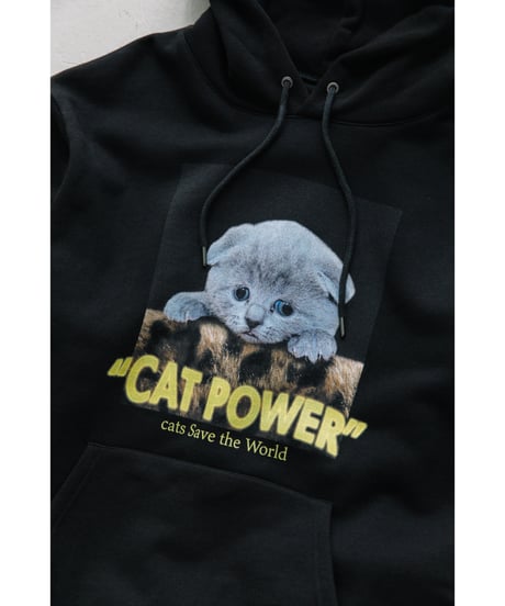 CAT POWER SWEAT HOODIE【WCJ-NA-012BK】