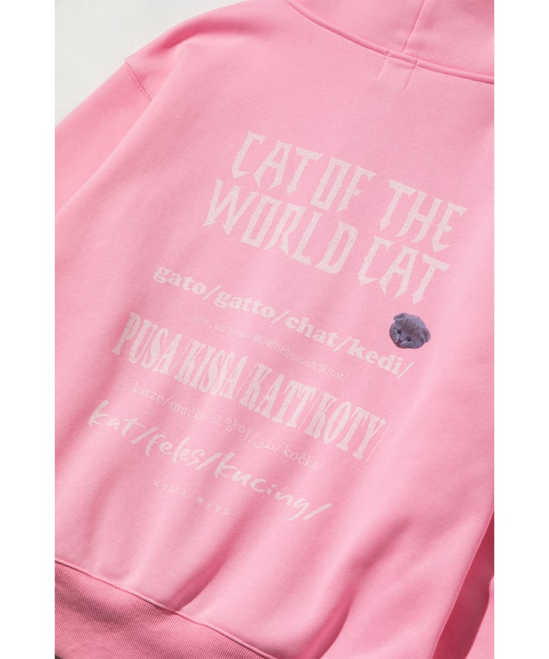 CAT OF THE WORLD ZIP UP HOODIE【WCJ-LK-021PNK】 |