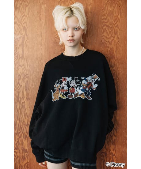 Disney / MICKEY AND FRIENDS SWEAT TOP【WCJ-TD-026BLK】