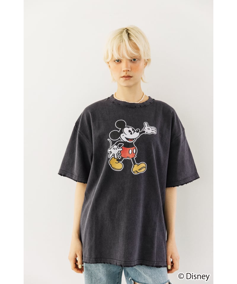 Disney / OVER DYE SS TEE(ミッキー)【WCJ-GC-054BLK01】