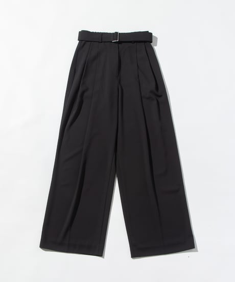 【速乾】ベルト付きツータックパンツ【WCJ-TA-022BLK】
