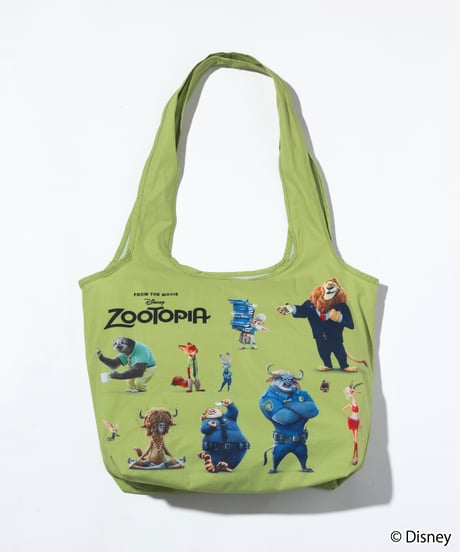 【撥水】Disney / Zootopia 膨張エコバッグ【WCJ-TD-043GRN】