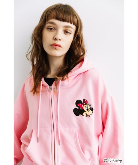 Disney / EMBROIDERY ZIP HOODIE(ミニー)【WCJ-TD-044LPK02】