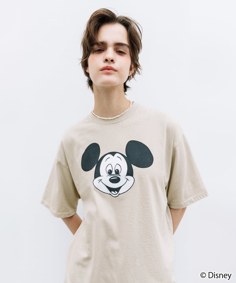 WCJ ミッキーマウス　Tシャツ　ブラック Disney / OVER DYE SS TEE(ミッキー)【WCJ-GC-054BLK01】