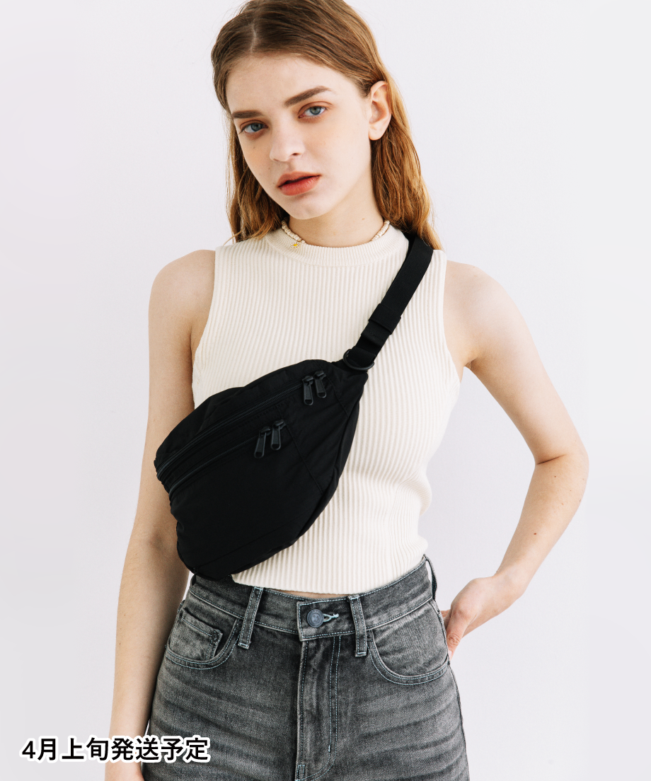 WCJ　バンドバッグ　ショルダーストラップ付き　2way　レディース　ブラック WC JAPAN - WCJ バンドバッグ ショルダーストラップ付き