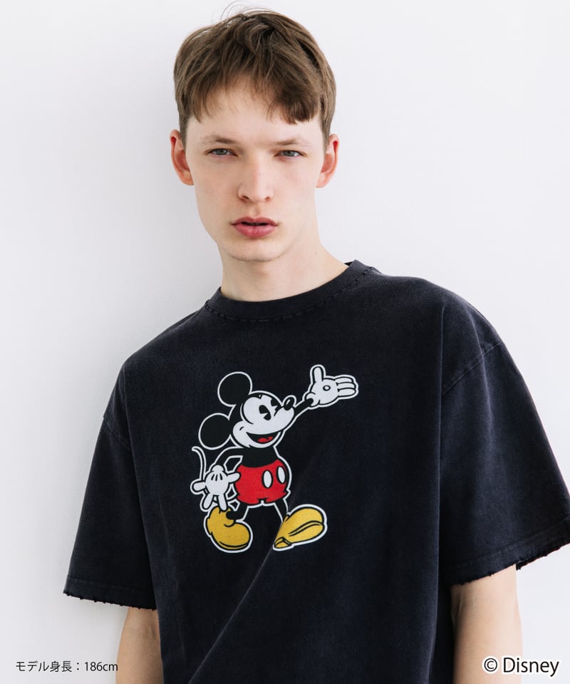 Disney / OVER DYE SS TEE(ミッキー)【WCJ-GC-054BLK01】