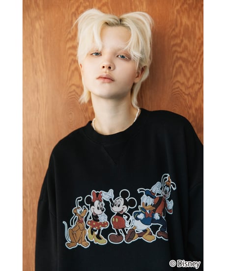 Disney / MICKEY AND FRIENDS SWEAT TOP【WCJ-TD-026BLK】