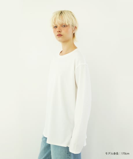 【速乾】【防シワ】オーバーサイズアウトシームカットソー【WCJ-PP-122WHT】