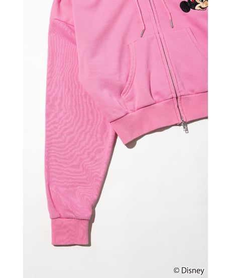 Disney / EMBROIDERY ZIP HOODIE(ミニー)【WCJ-TD-044PNK02】