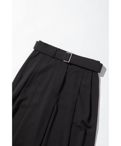 【速乾】ベルト付きツータックパンツ【WCJ-TA-022BLK】