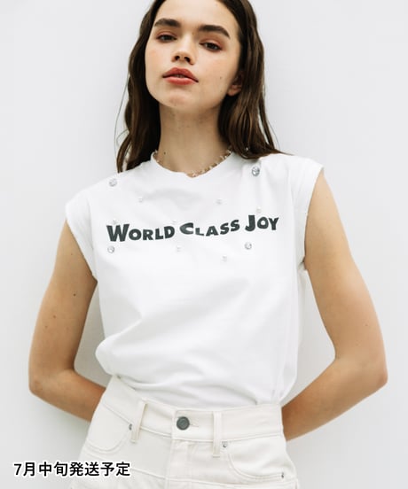 ビジューノースリーブTEE【WCJ-NA-062WHT】※7月中旬発送予定