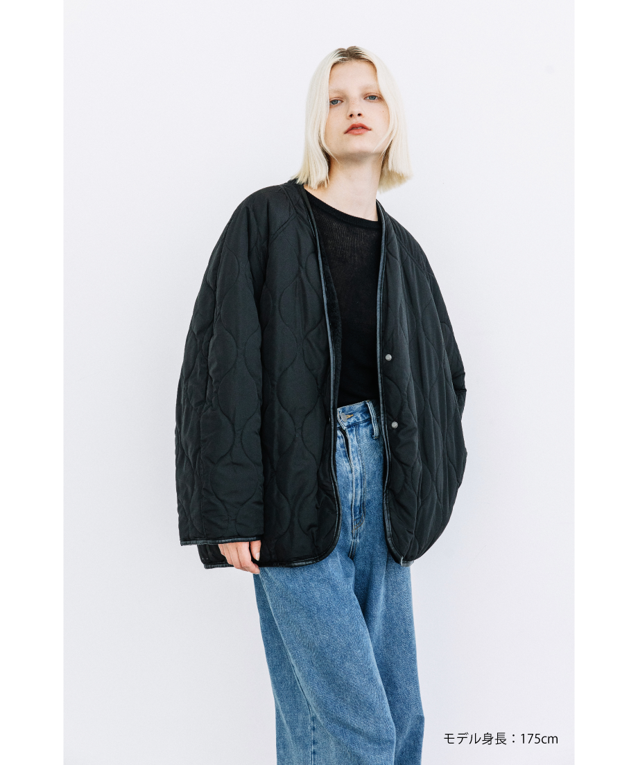 ひょうたんキルトリバーシブルコート【WCJ-JF-064BLK-BLK