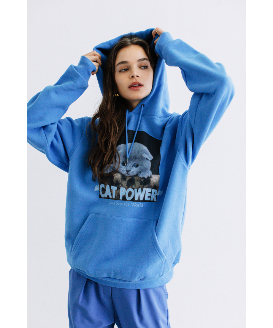 CAT POWER SWEAT HOODIE【WCJ-NA-012BU】 | WCJ OFFI