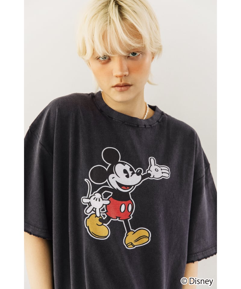 Disney / OVER DYE SS TEE(ミッキー)【WCJ-GC-054BLK01】