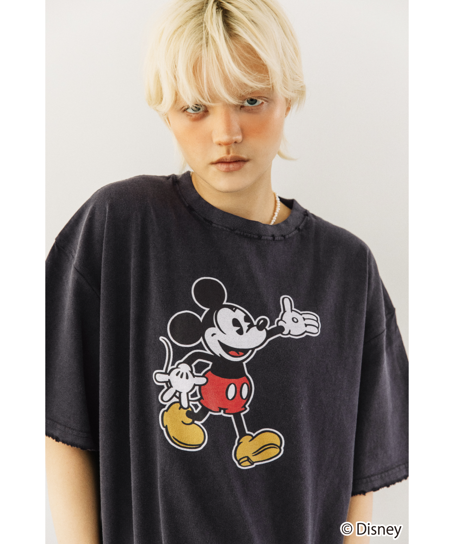 Disney / OVER DYE SS TEE(ミッキー)【WCJ-GC-054BLK01】