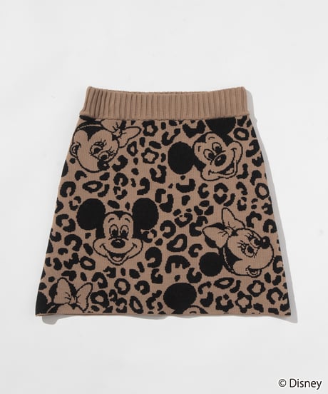 Disney / LEOPARD DESIGN SKIRT【WCJ-MK-027BEG-BLK】
