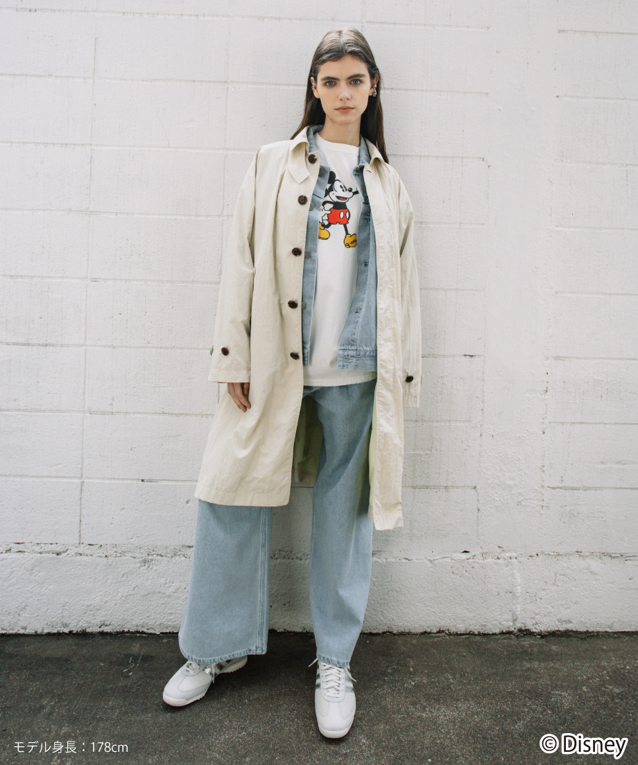 WCJ 撥水　ステンカラーコート　アイボリー　スプリングコート　フリーサイズ WCJ 撥水 ステンカラーコート アイボリー スプリングコート