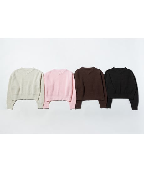 浅VネックニットTOPS【WCJ-MK-032BRN】