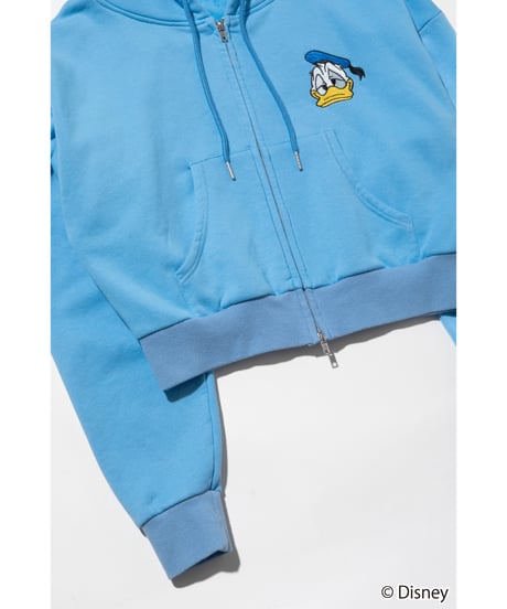 Disney / EMBROIDERY ZIP HOODIE(ドナルド)【WCJ-TD-044BLU03】