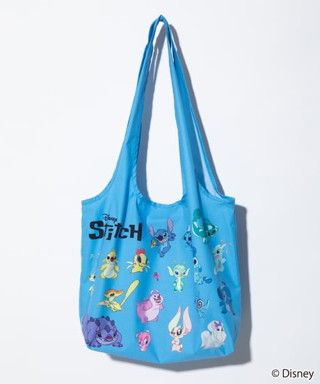 【撥水】Disney / Lilo & Stitch 膨張エコバッグ【WCJ-TD-019BLU】