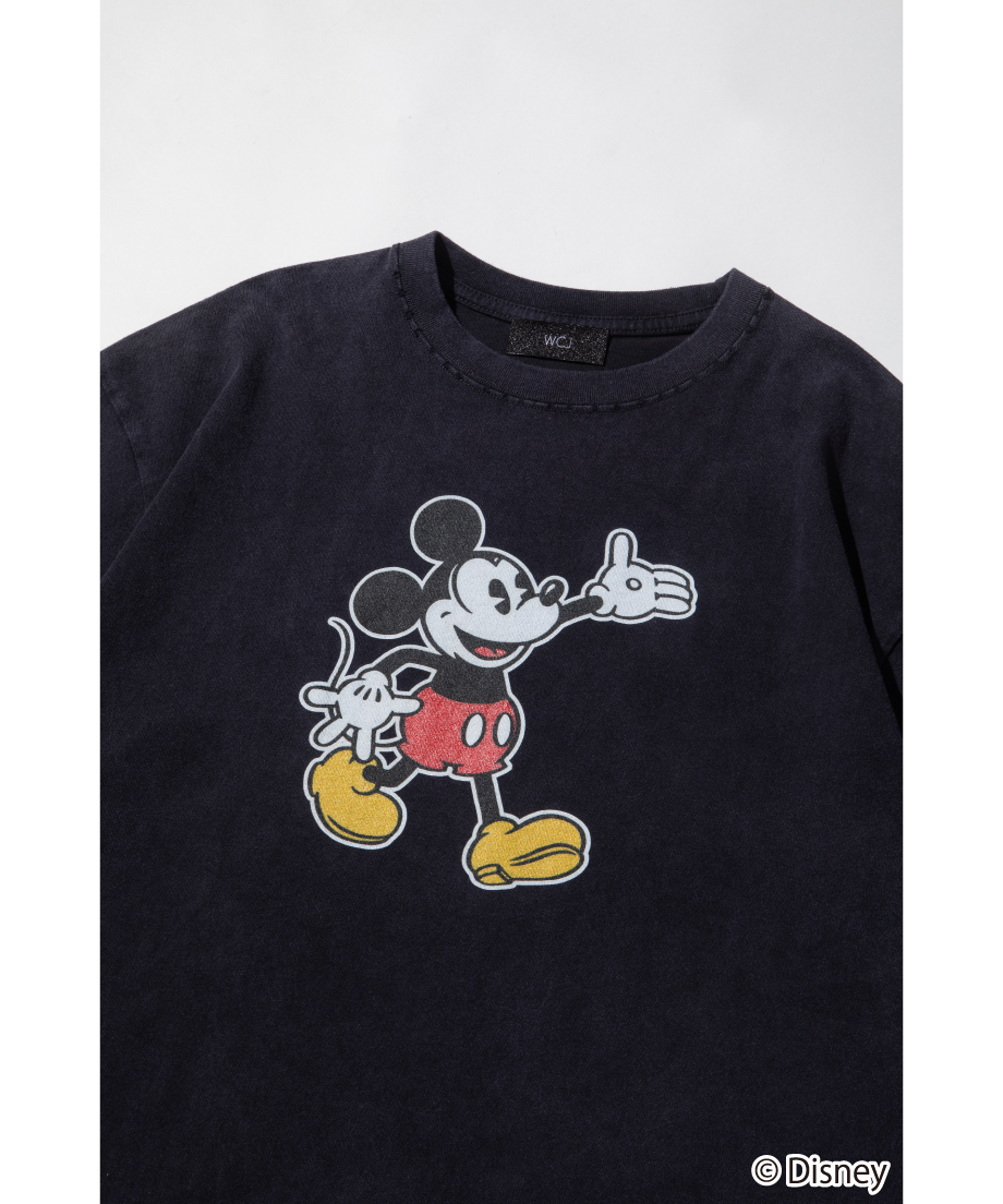 Disney / OVER DYE SS TEE(ミッキー)【WCJ-GC-054BLK01】