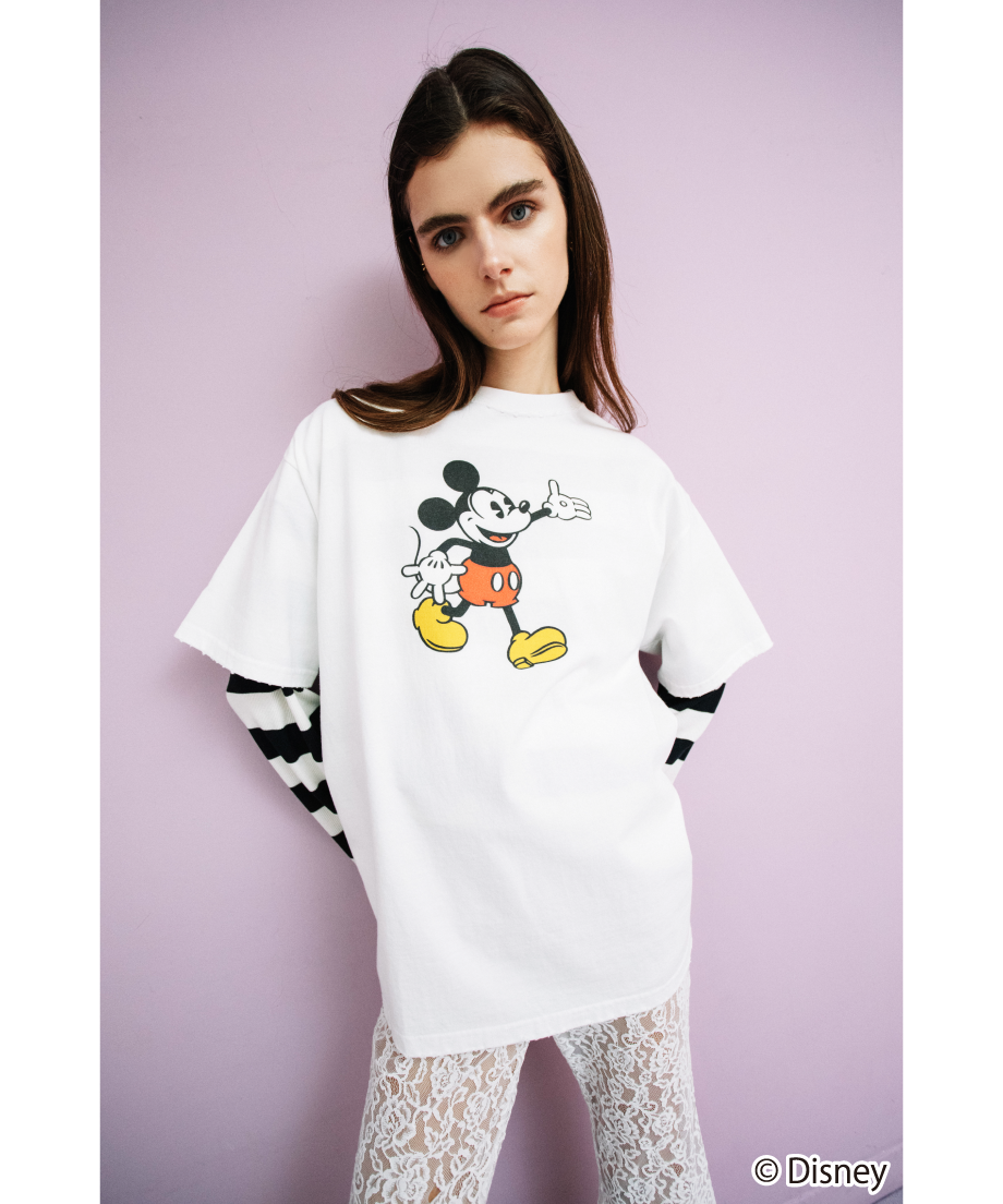 WCJ OVER DYE SS TEE ミッキーT ブラック Disney / OVER DYE SS TEE（ミッキー）【WCJ-GC-027BLK01】