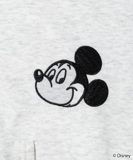 Disney / EMBROIDERY ZIP HOODIE(ミッキー)【WCJ-TD-044GRY01】