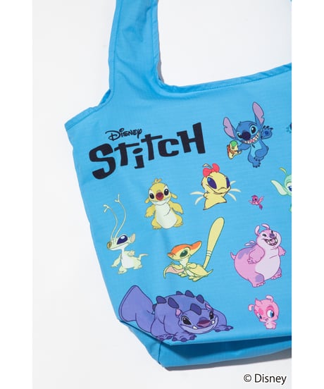 【撥水】Disney / Lilo & Stitch 膨張エコバッグ【WCJ-TD-019BLU】