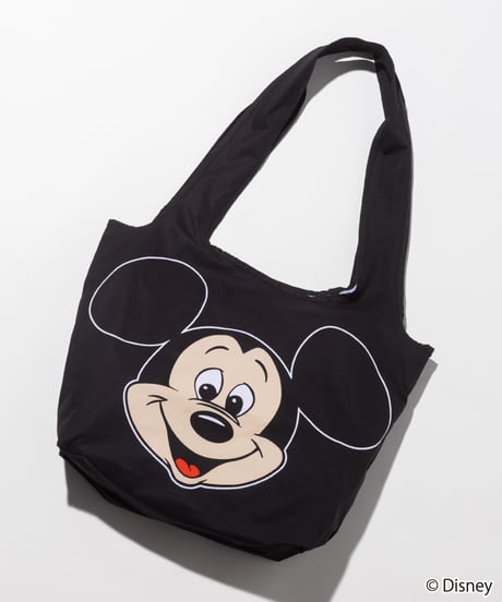 【撥水】Disney /  膨張エコバッグ(ミッキー)【WCJ-TD-065BLK01】