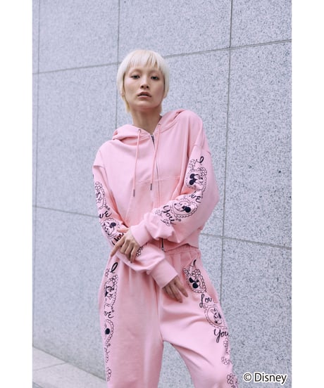 Disney / SWEAT ZIP HOODIE(ミッキー&ミニー)【WCJ-TD-062PNK26】