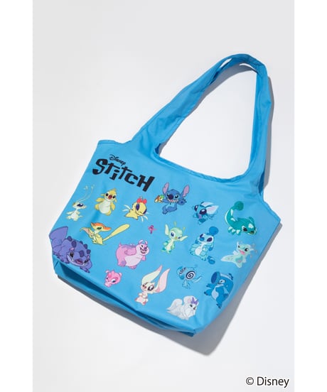 【撥水】Disney / Lilo & Stitch 膨張エコバッグ【WCJ-TD-019BLU】